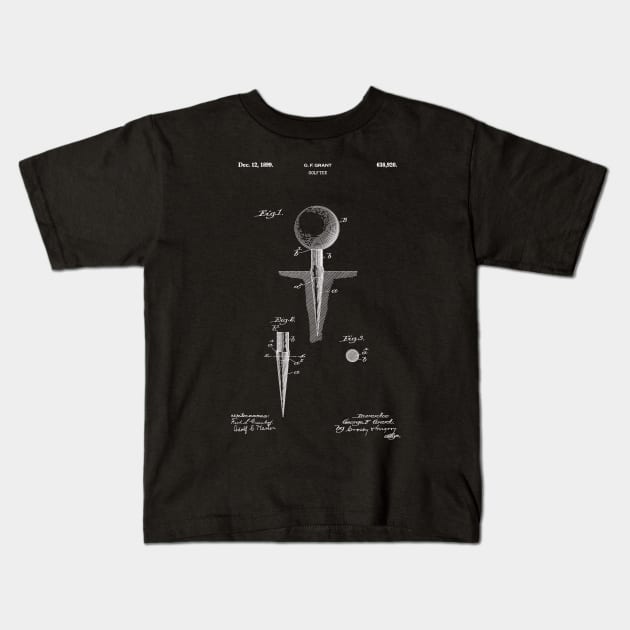 PATENT DRAWING / 1899 - Golf Tee - white Kids T-Shirt by Daniel Coulmann